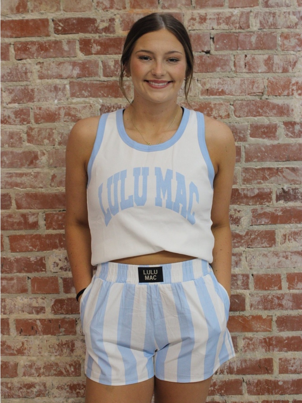 Lulu Mac Light Blue Darby Boxer Shorts
